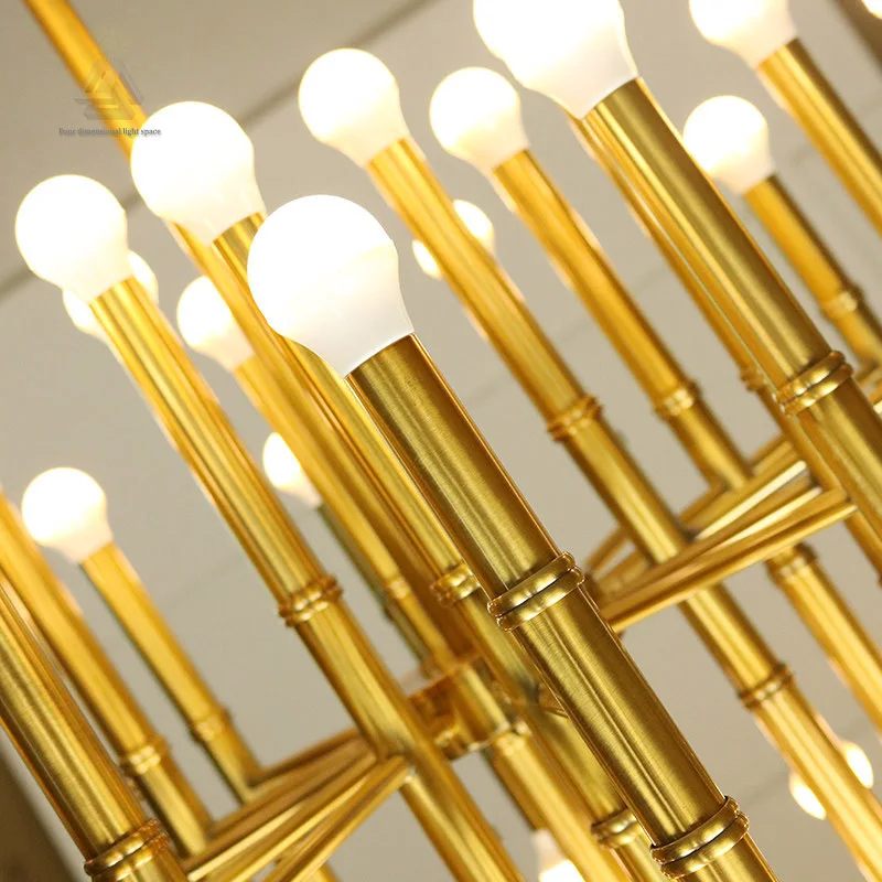 Золотой хром спальни роскошное освещение кованого железа прямоугольные