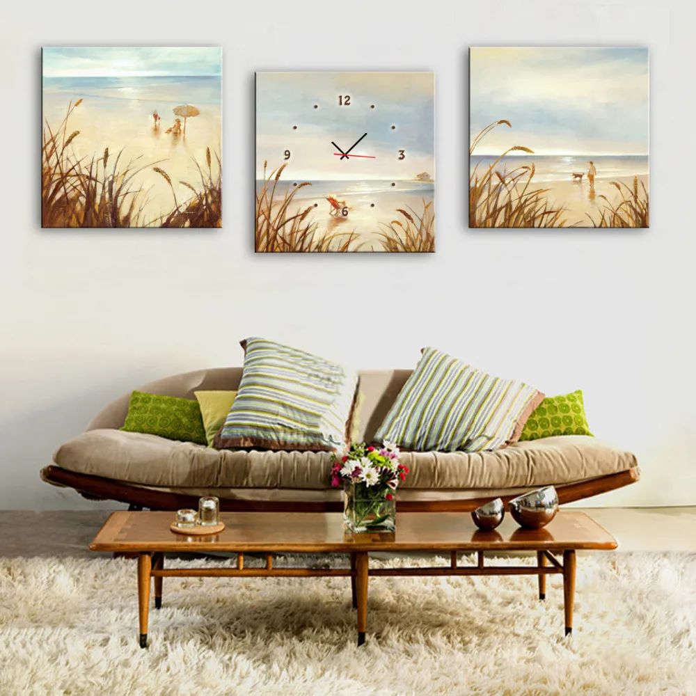 Бесплатная доставка фотографические настенные часы 3 шт.|leisure canvas|wall canvascanvas wall clock
