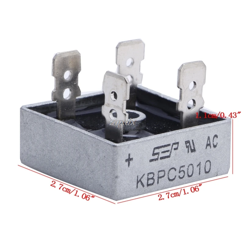 5 шт. 50A KBPC5010 1000V металлический чехол однофазный диодный мост выпрямитель оптовая