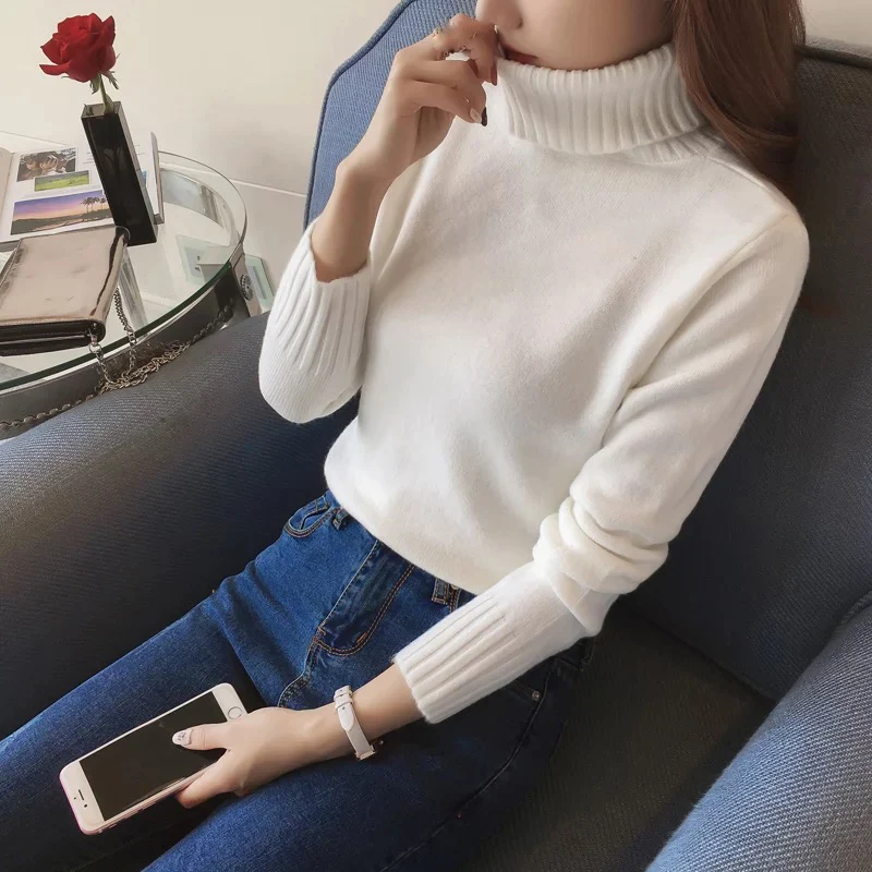 OHRYIYIE Women Turtleneck Winter Sweater Ladies Knitted Warm Sweaters And Pullovers Female Tricot Jumper Pull Femme Tops | Женская