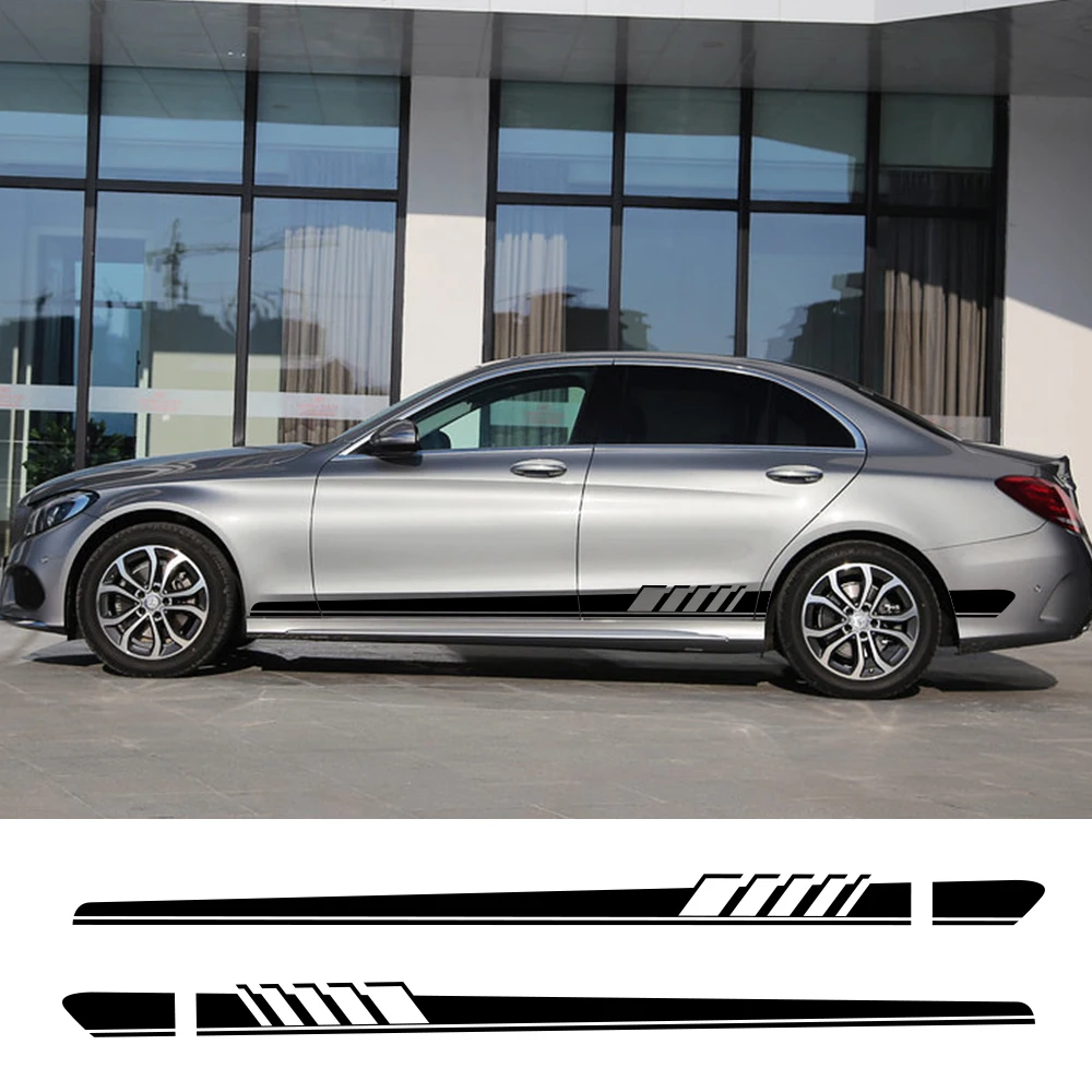 Наклейки на авто боковые полосы DIY наклейки для Mercedes Benz W205 W204 W203 C класс C180 C200 C300 C63 купе C43 авто аксессуары