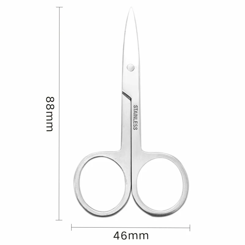 1 шт. ножницы для макияжа из нержавеющей стали изогнутый кончик маленькие бровей