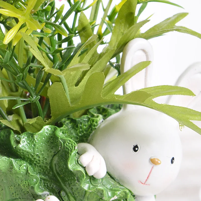 Капуста кролик Украшения горшках искусственные цветы набор домашнего фестиваль