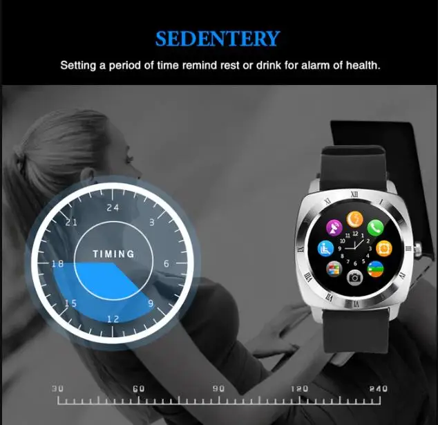 Новинка X3 Смарт часы телефон 2G SIM карта Кожаный ремешок Smartwatch спортивные Шагомер