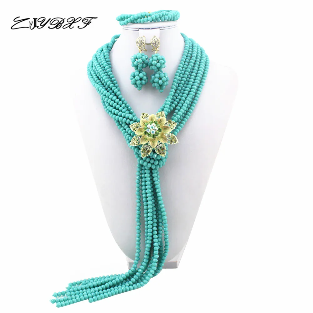 Fashion Nigerian Wedding African Custume Bridal Necklace Jewelry Sets African Beads Jewelry Sets L1055