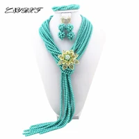 fashion nigerian wedding african custume bridal necklace jewelry sets african beads jewelry sets l1055