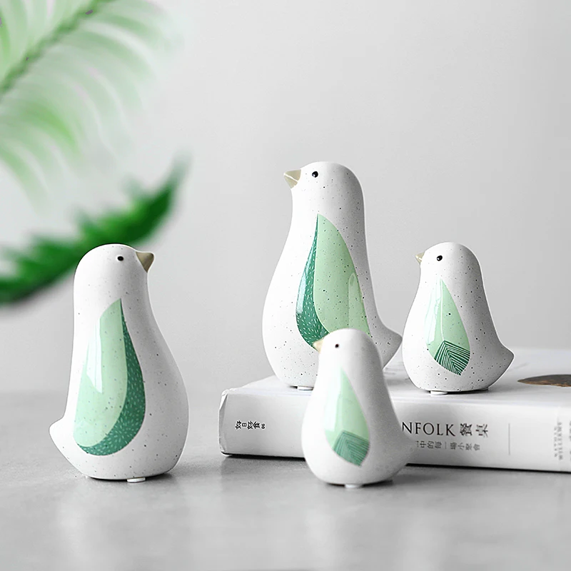 Керамические фигурки для маленьких птиц 4 шт./лот фарфоровые статуи животных