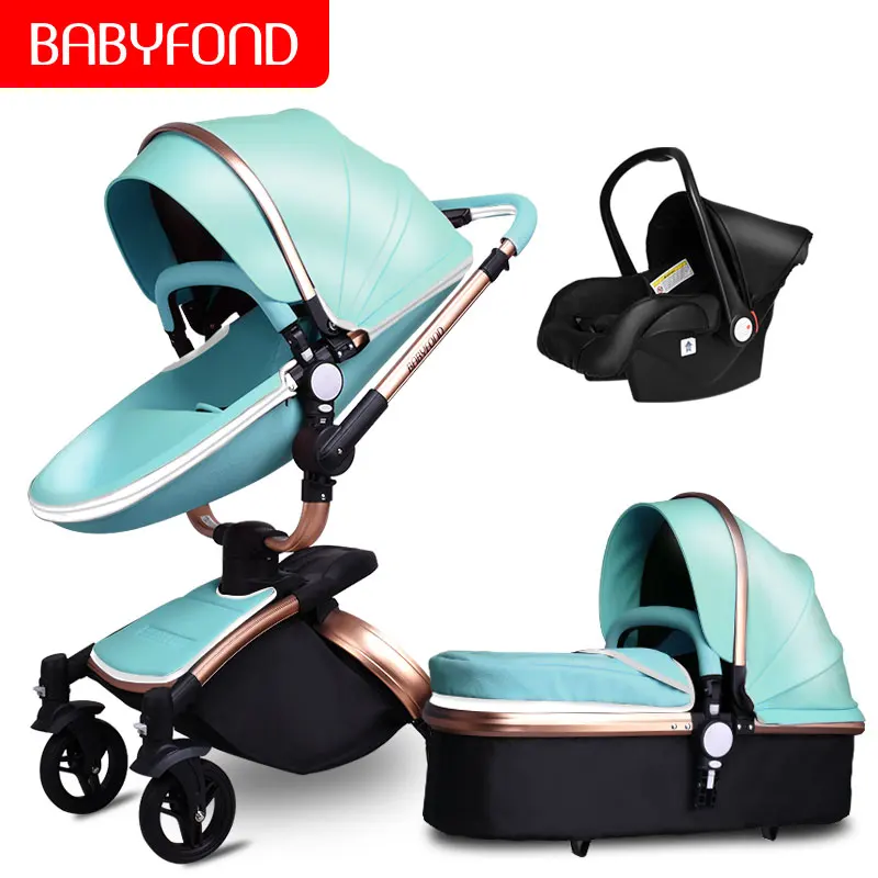 P Babyfond No Tax Роскошная детская коляска 3 в 1 модная коляска в европейском стиле Отправка подарков - Цвет: P