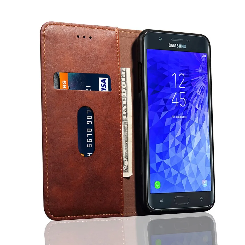 Чехол YeeSite для Samsung Galaxy J3 2018 J7 J8 флип кошелек из искусственной кожи чехол с