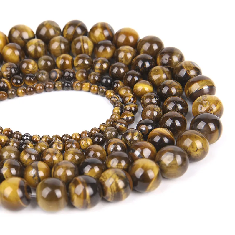 Natural Stone Brown Gold Tiger Eye Agates Round Beads For DIY Jewelry Making | Украшения и аксессуары