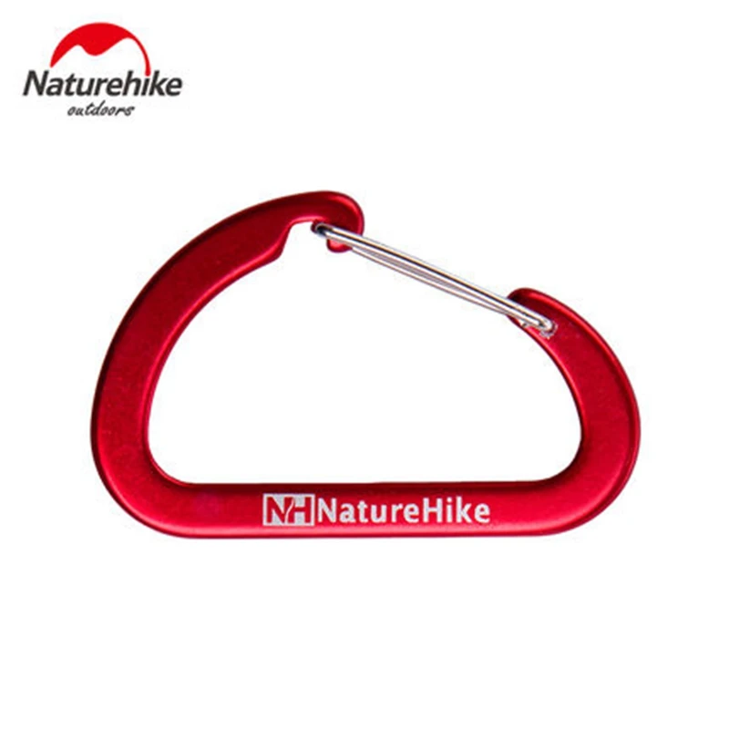 4 Pcs Naturehike Flat D Shape Camping Carabiner Aluminum Survival Equipment EDC Paracord Buckles Hooks Key Chain 6.5cm|chain hook|chain keychain c |