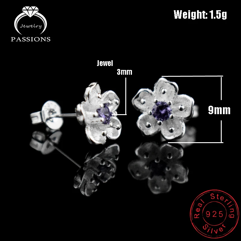 Новые модные серьги гвоздики из стерлингового серебра 925 пробы с цирконием