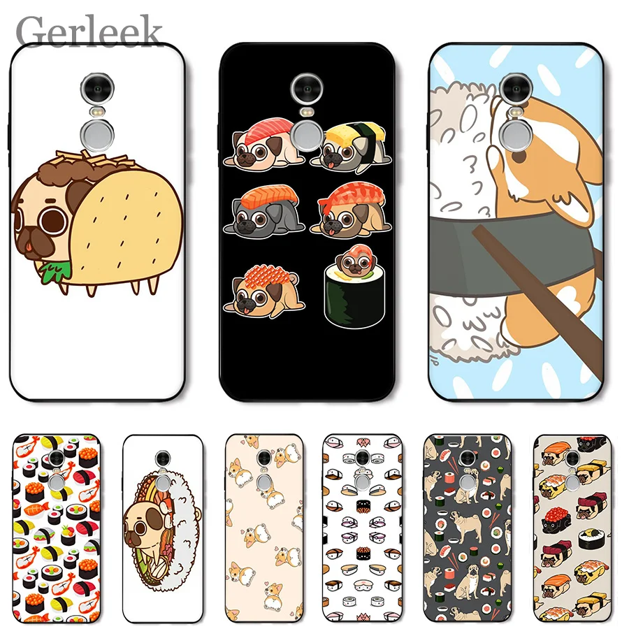 Мобильный телефон чехол Sushi Pug новинка Fundas для Xiaomi Redmi Note 4 4A 4X 5 5A 6 7 GO S2 6A Pro Plus