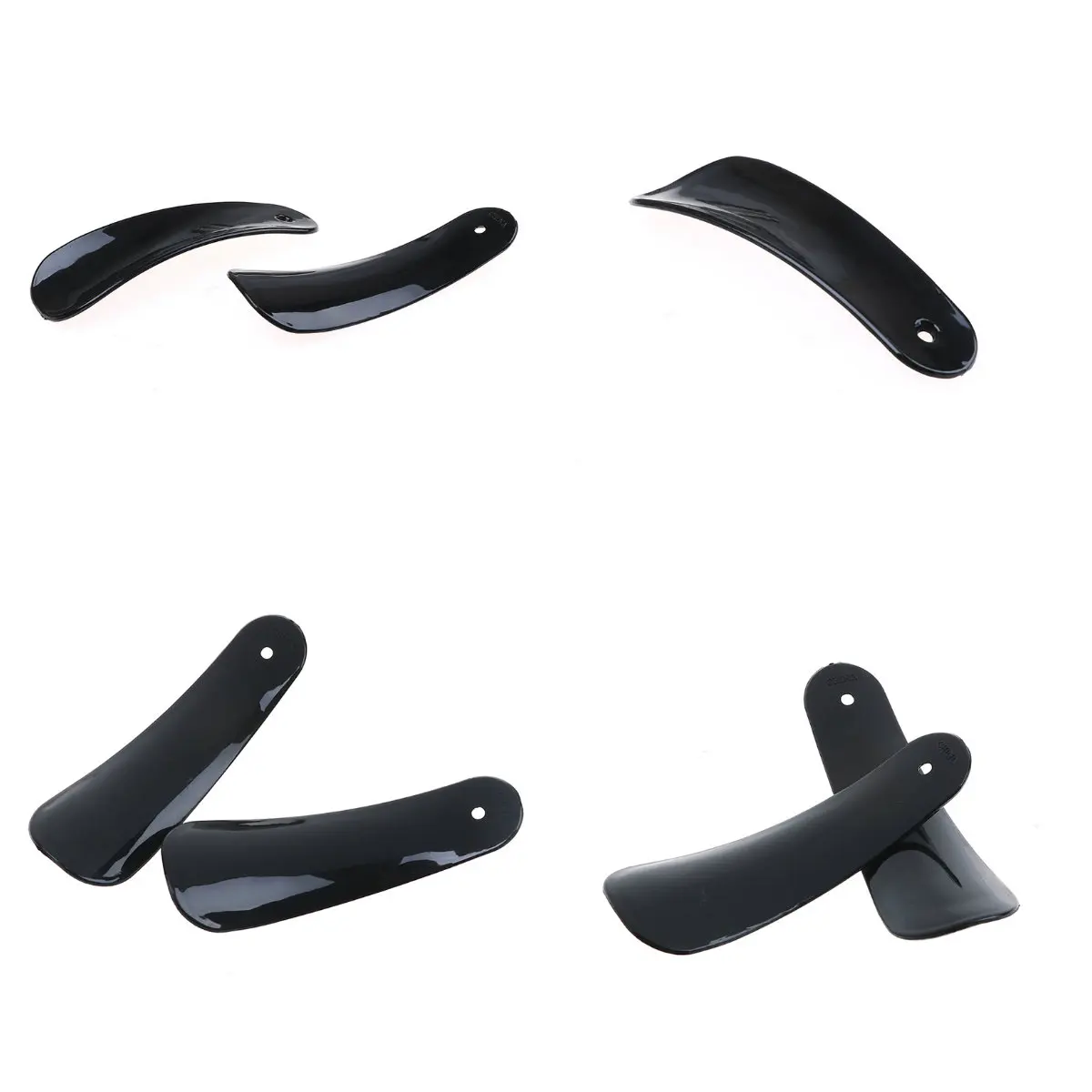 2Pcs/Lot Pro Shoe Horn Lifter Flexible Sturdy Slip Shoe Horns Spoon Shape Shoehorn Shoe Accessories Black Plastic New