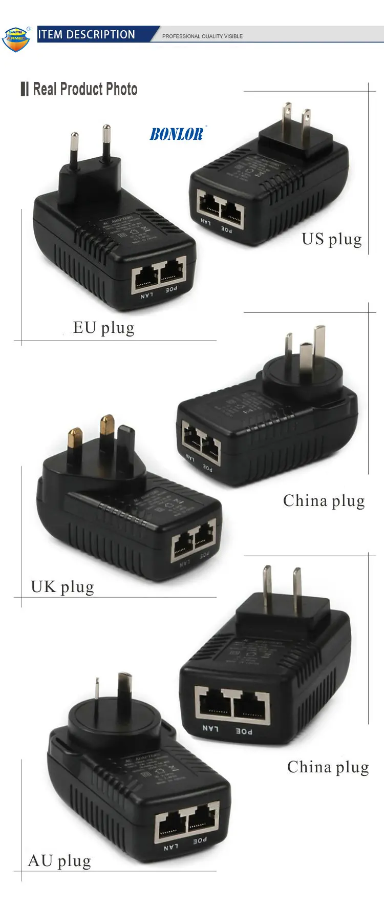 48 В DC 0.5A POE(мощность на Ethernet) Инжектор для камеры видеонаблюдения IP камера POE коммутатор Ethernet адаптеры питания ЕС/Великобритания/США/AU plug дополнительно