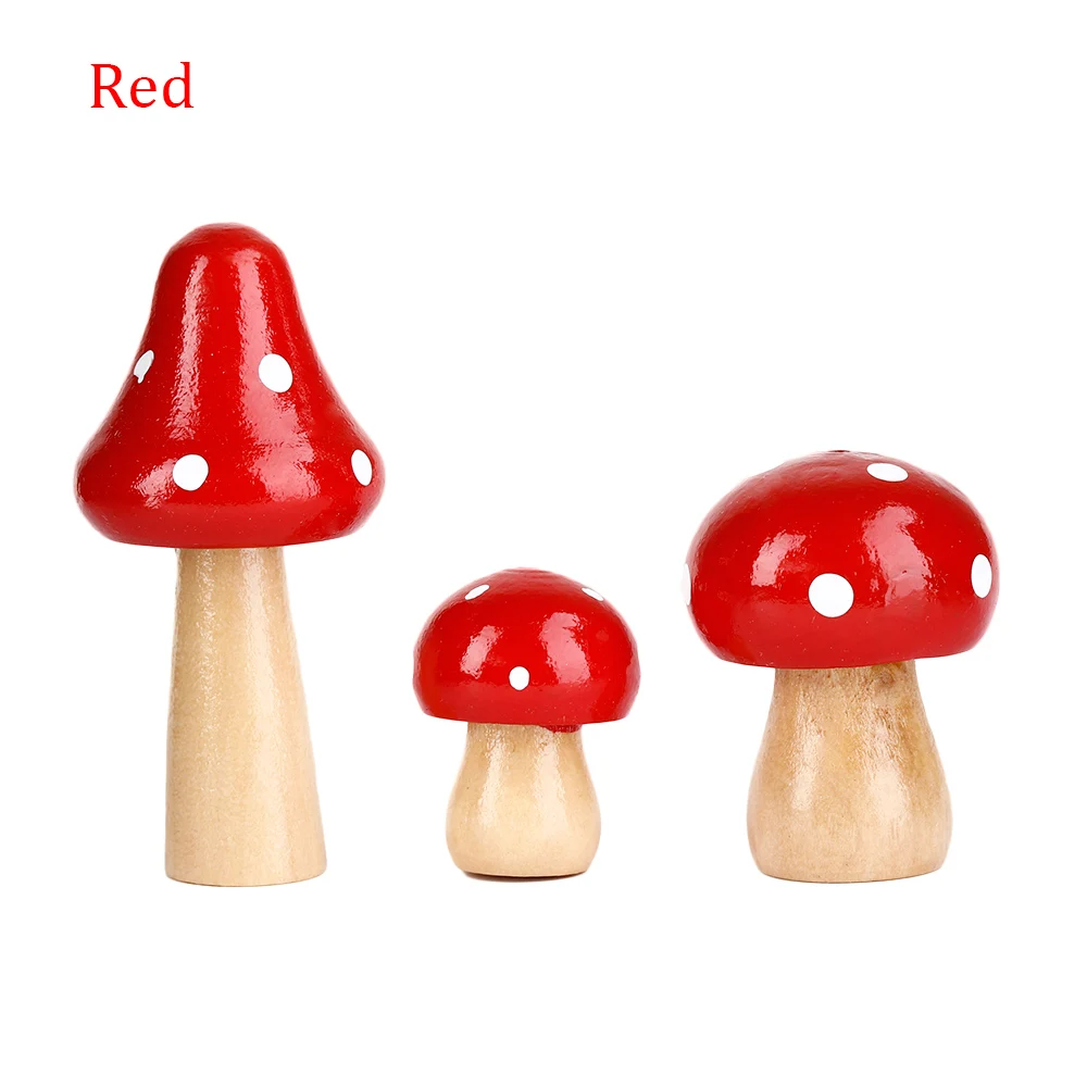 Red 3 шт./компл. древесные грибы, миниатюрная сказочная, украшение для сада и дома ремесло, Декорации для микро ландшафтного дизайна подарочная коробка в виде подвижные леса - Цвет: Red