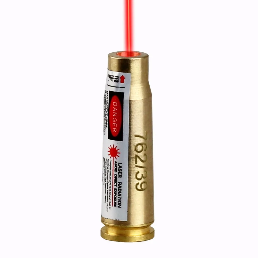 VERY100 NEW CAL 7.62 x 39 Red Laser Pointer Cartridge Bore Sight Boresighter Brass Sighting Caliber for Hunting Free Shipping | Спорт и