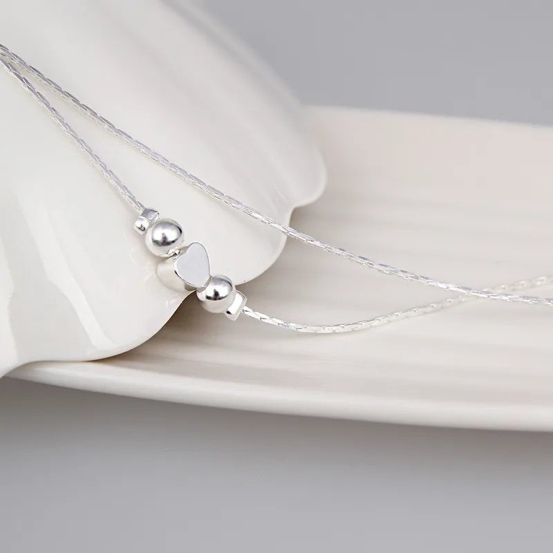 Женский элегантный браслет на лодыжку с двойной любовью цепочка сексуальные