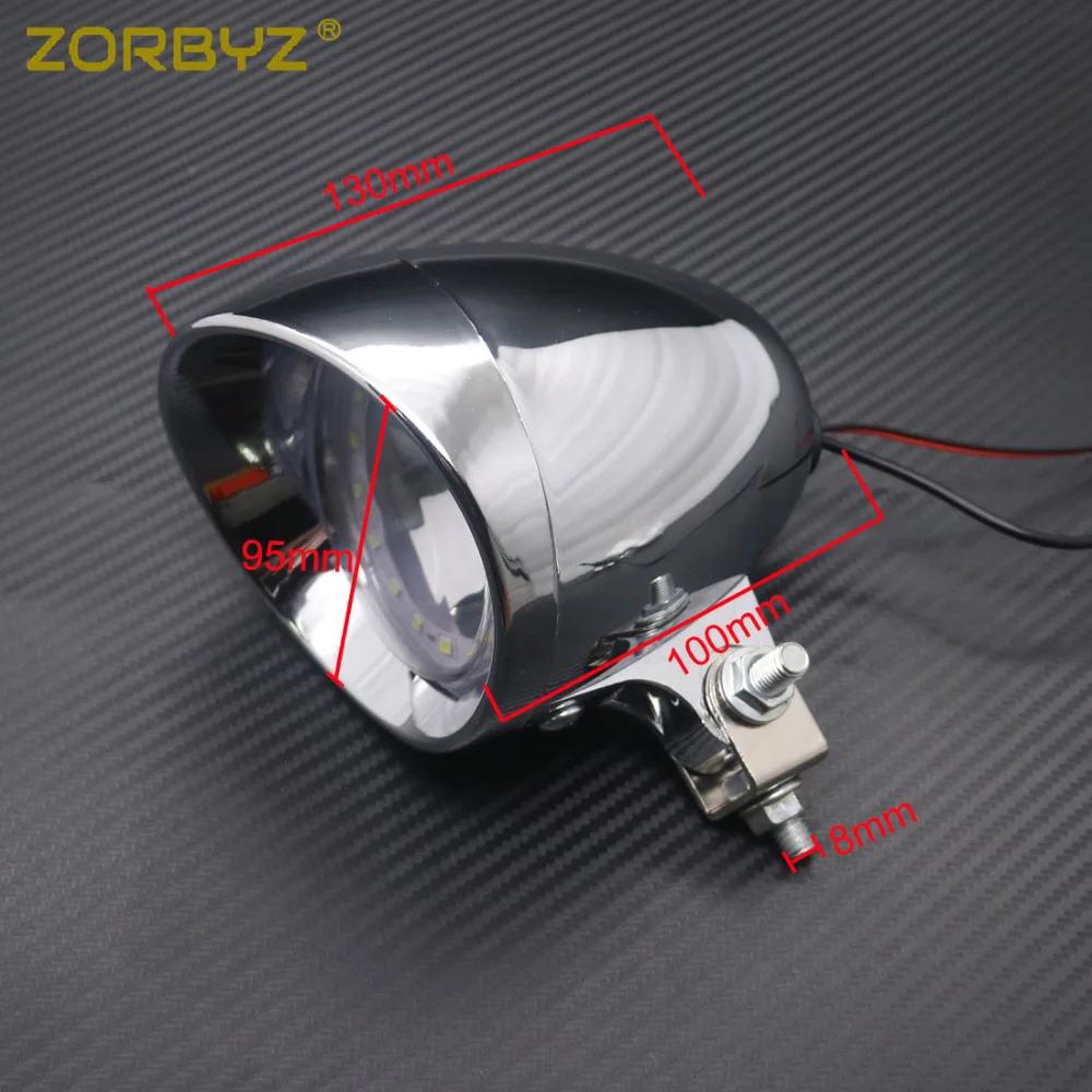 Светодиодный светильник ZORBYZ для мотоцикла хромированный пластиковый точечный