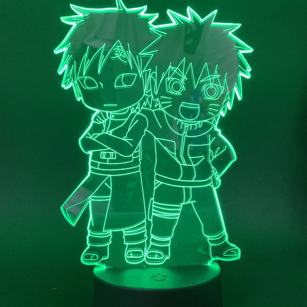 Наруто Узумаки Наруто Гаара Shippuden 3d свет аниме uzumaki 3d ночник светодиодный для детской спальни декоративная лампа для дома на Рождество
