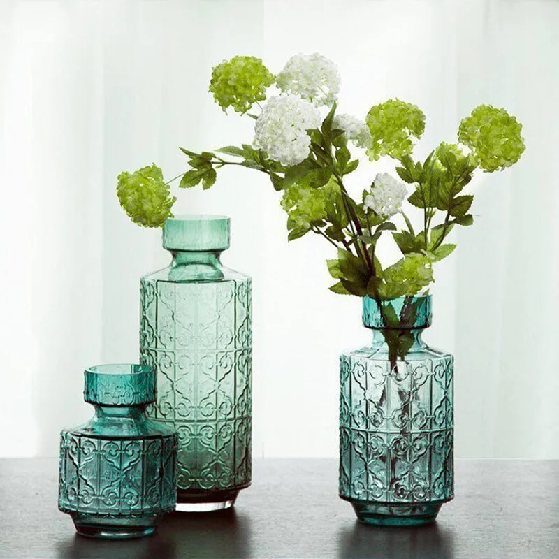 American Style Vintage Glass Vases Floor Vase Home Decoration Accessories Modern Tabletop Flower Pot Household Furnishing | Дом и сад