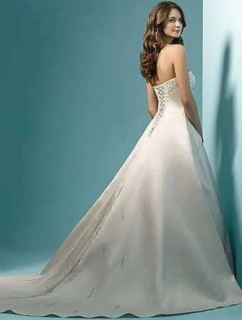 Vestidos de noiva! Низкая цена! жемчужное ТРАПЕЦИЕВИДНОЕ свадебное платье без бретелек с шлейфом белого/цвета слоновой кости OW 6642