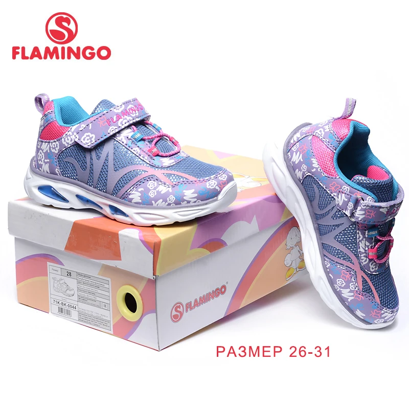 Фламинго Новое поступление 2017 года градиент цвета Дети Осень hook & loop кроссовки