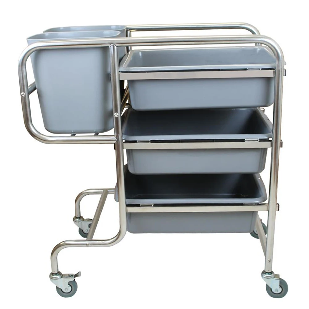 Трехуровневая тележка для хранения из нержавеющей стали большая кухонная полка