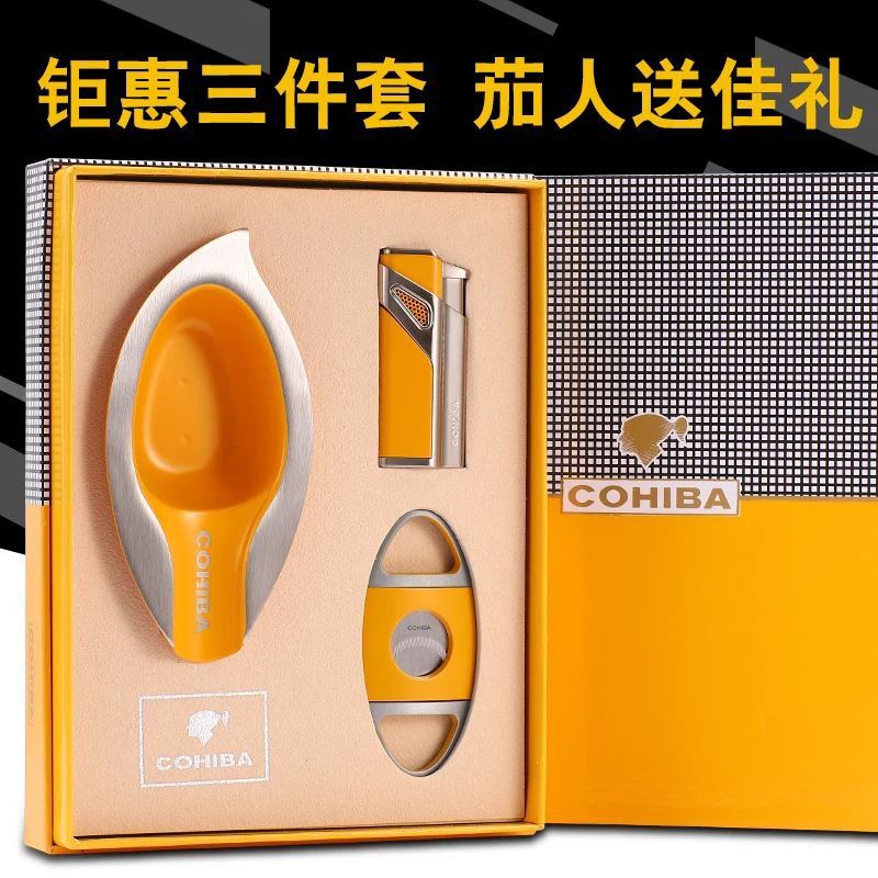 COHIBA из нержавеющей стали Острый Золотой резак для сигар и пепельница