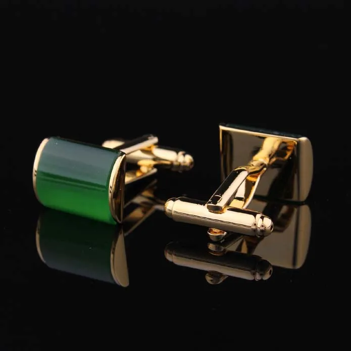 Зеленый кошачий глаз Запонки Для Манжет ноготь рукав мужские запонки в виде