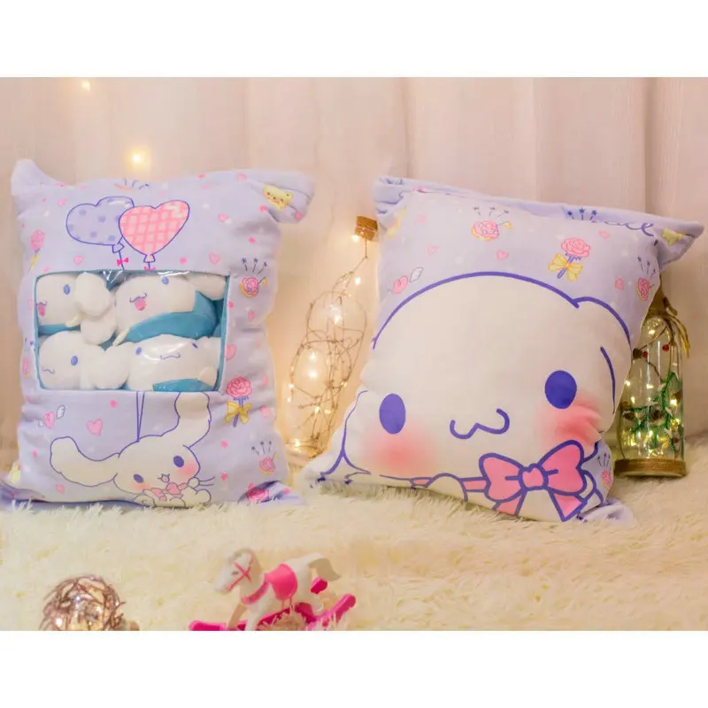 bag of Cinnamoroll Сумка из 4 шт. кошка и 4 шт. мелодичный кролик маленькая игрушка плюшевая японская аниме фигурка кукла креативная Подушка Cinnamoroll подушка - Цвет: bag of Cinnamoroll