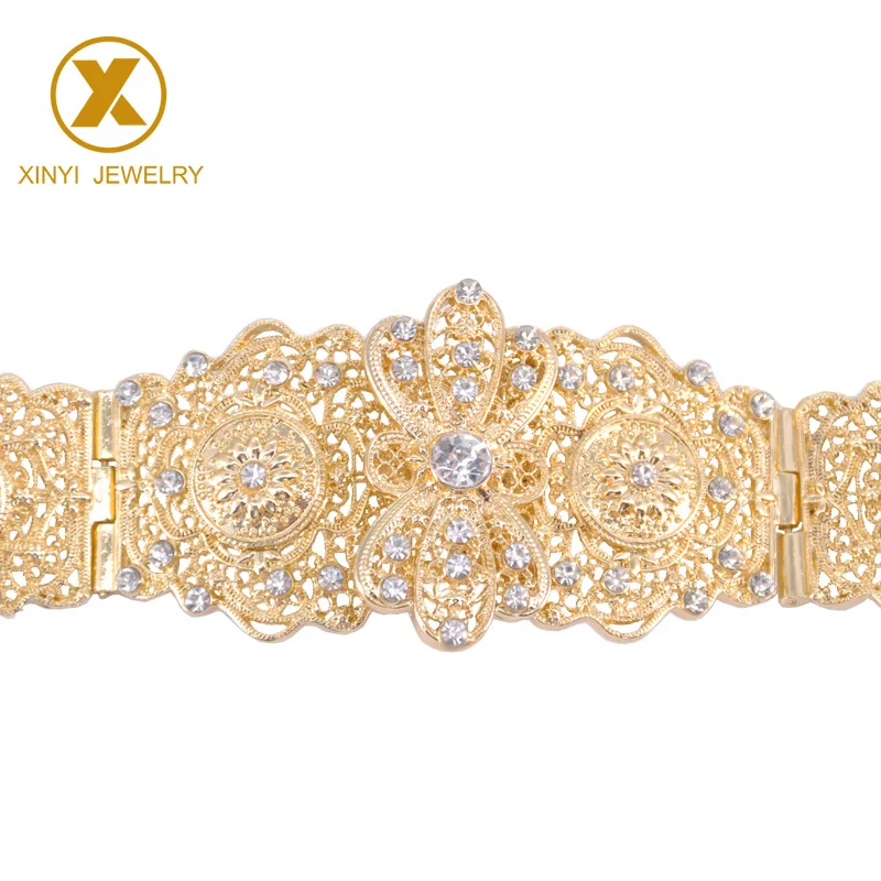 Fashion long sleeve lady adjustable length metal belt popular fashion belt girl hollow flower wedding belt