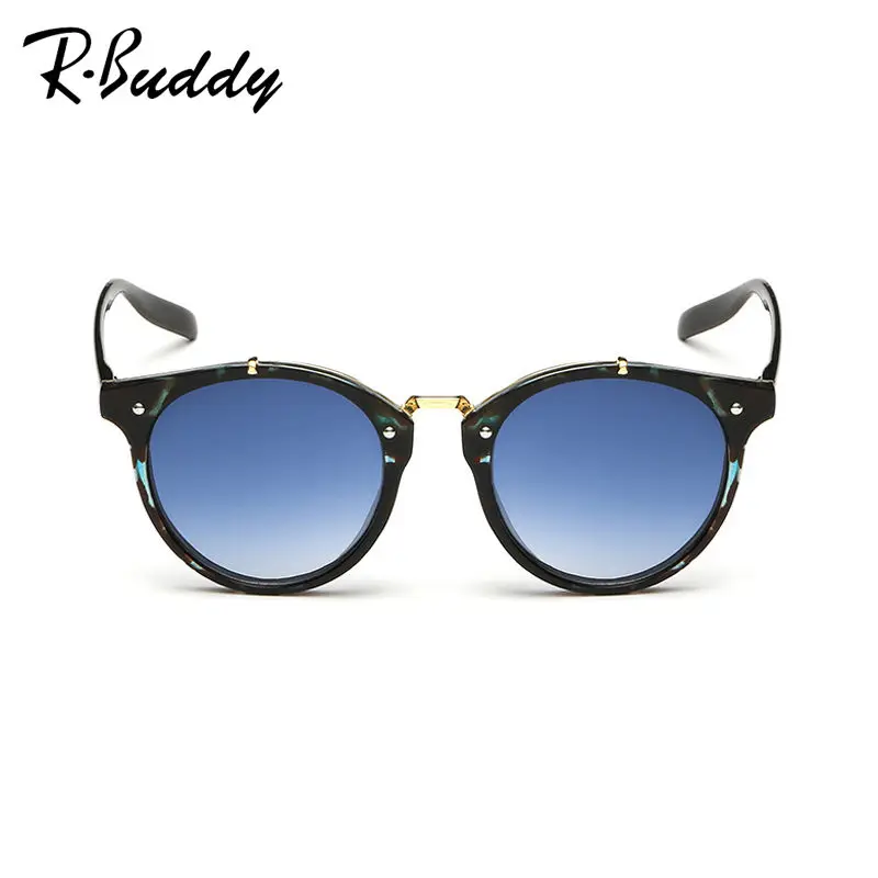 RBUDDY Люксовый Бренд Полукадра Cat Eye Солнцезащитные Очки 2016 Мода женщины Зеркало На