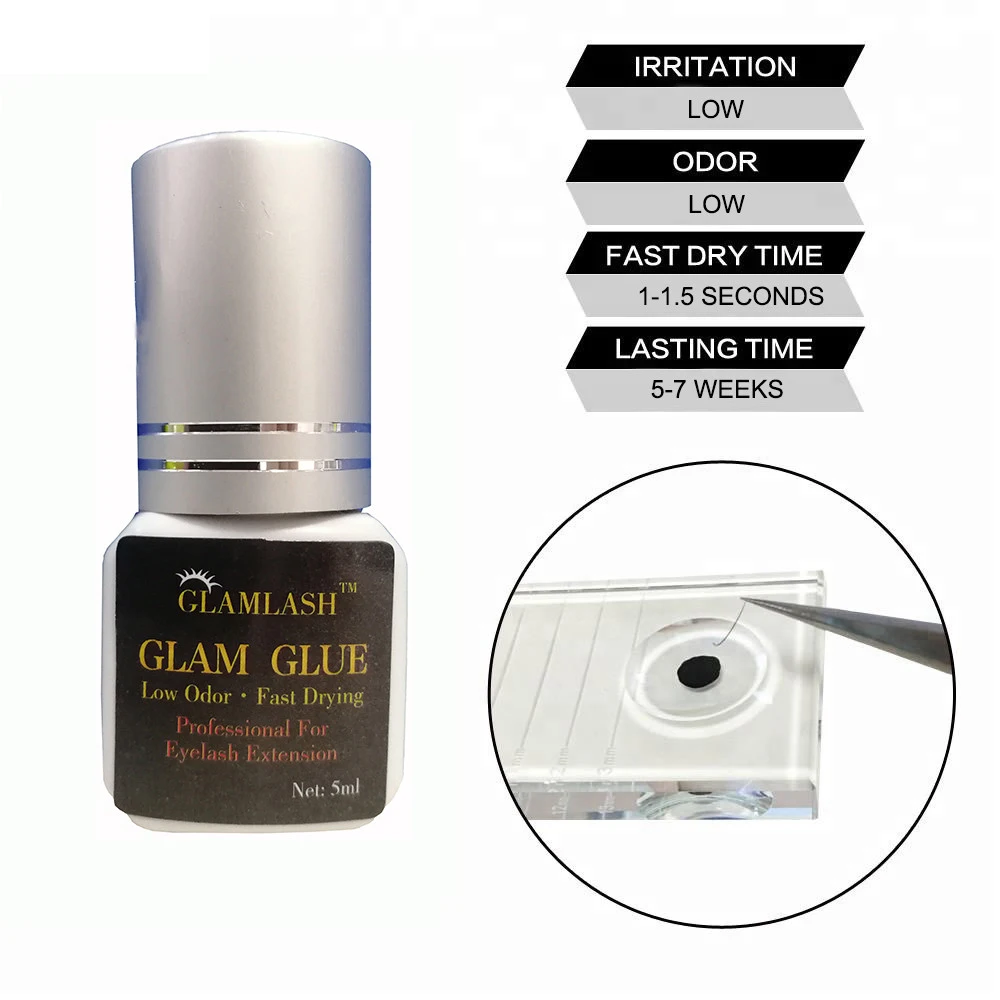 GLAMLASH 5/10 мл 1 секунда быстросохнущий клей для наращивания ресниц Клей низкий запах без моделирование сильный накладные ресницы клей для ресниц