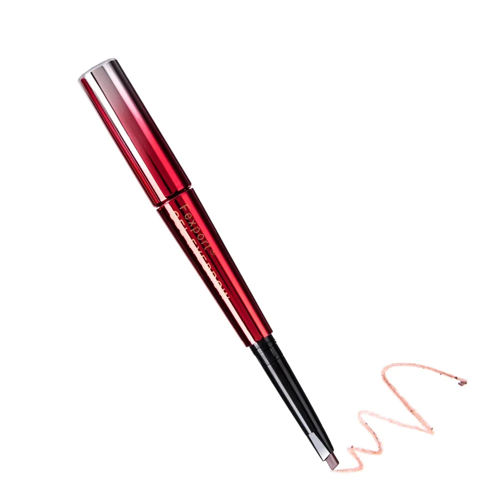 Карандаш для бровей Fexport с кисточкой водостойкий стойкий темно-коричневый гель
