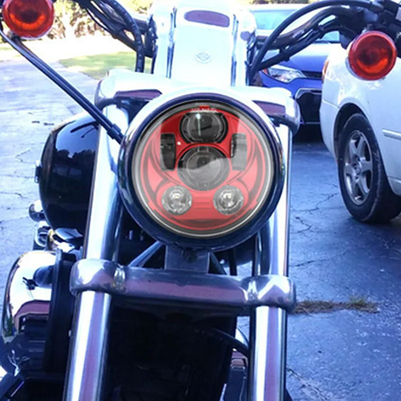 5.7&quot LED Headlight Black for Harley Motorcycle 883 Sportster Triple Low Rider Wide Glide Headlamp Projector Driving Light 1PCS |