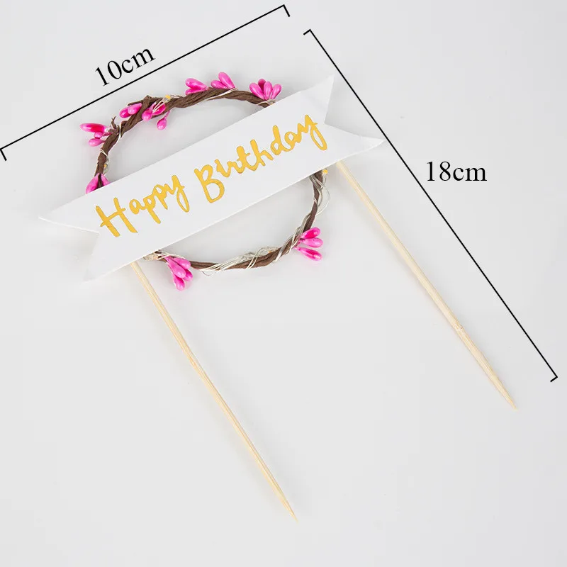 Цветок LED кексы торт Toppers Baby Shower для девочки Топпер торта С Днем Рождения