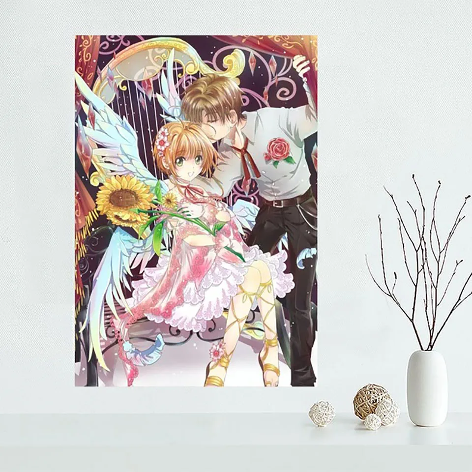 

DIY Wall Painting 5D Diamond Embroidery Card Captor Sakura Sticker Picture Full Square Drill Cross Stitch Bead Work Home Decor
