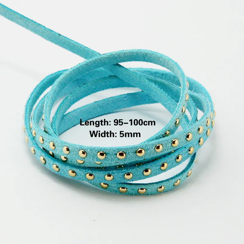 Turquoise Новое поступление 5 мм шнуры из искусственной замши золотой шнур для самостоятельного изготовления ювелирных изделий Браслеты ожерелье платье аксессуары - Цвет: Turquoise