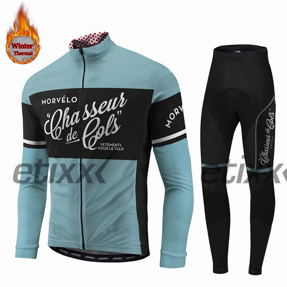 3 Morvelo теплая зимняя флисовая велосипедная футболка, длинный комплект, спортивная одежда для велосипеда, одежда, рубашка, ropa ciclismo - Цвет: 3