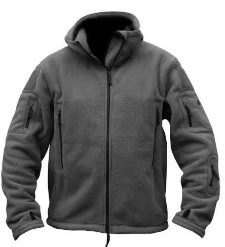 HONG WILD Военная Мужская Флисовая тактическая флисовая куртка Polartec термальная полярная верхняя одежда с капюшоном пальто армейская одежда - Цвет: gray