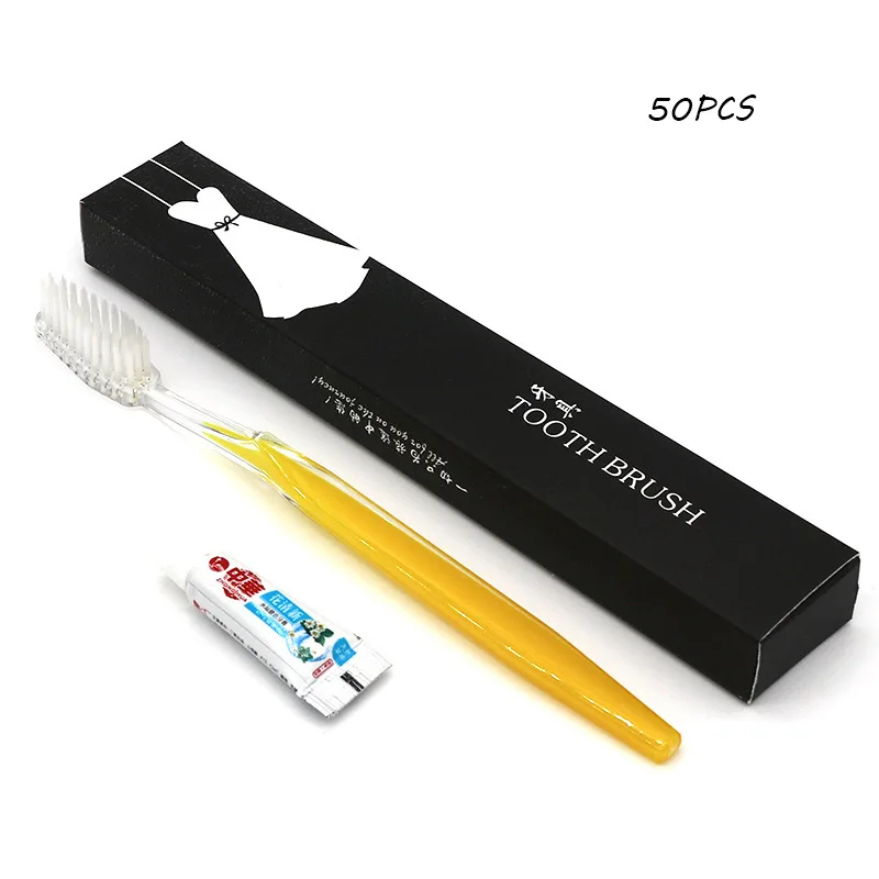 50PCS-D 30/50 шт./компл. одноразовая зубная щетка для гостиницы с зубной пастой комплект удобный Пластик зубная щетка для путешествий инструменты для чистки зубов - Цвет: 50PCS-D