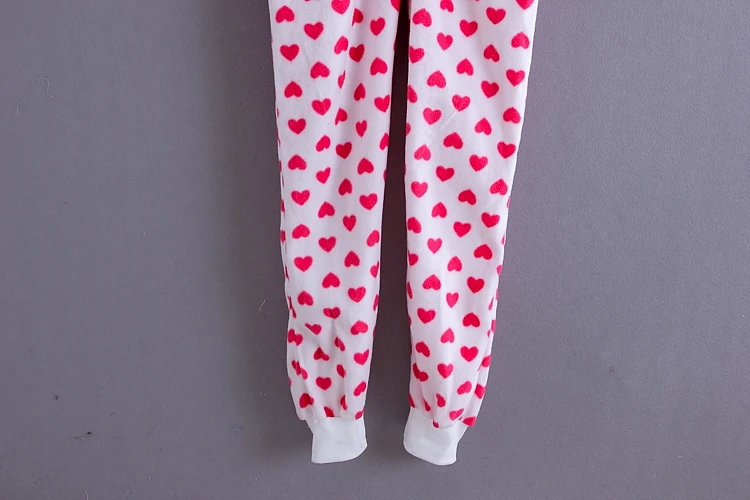 Женский милый розовый комбинезон с принтом в виде сердца зимние комбинезоны