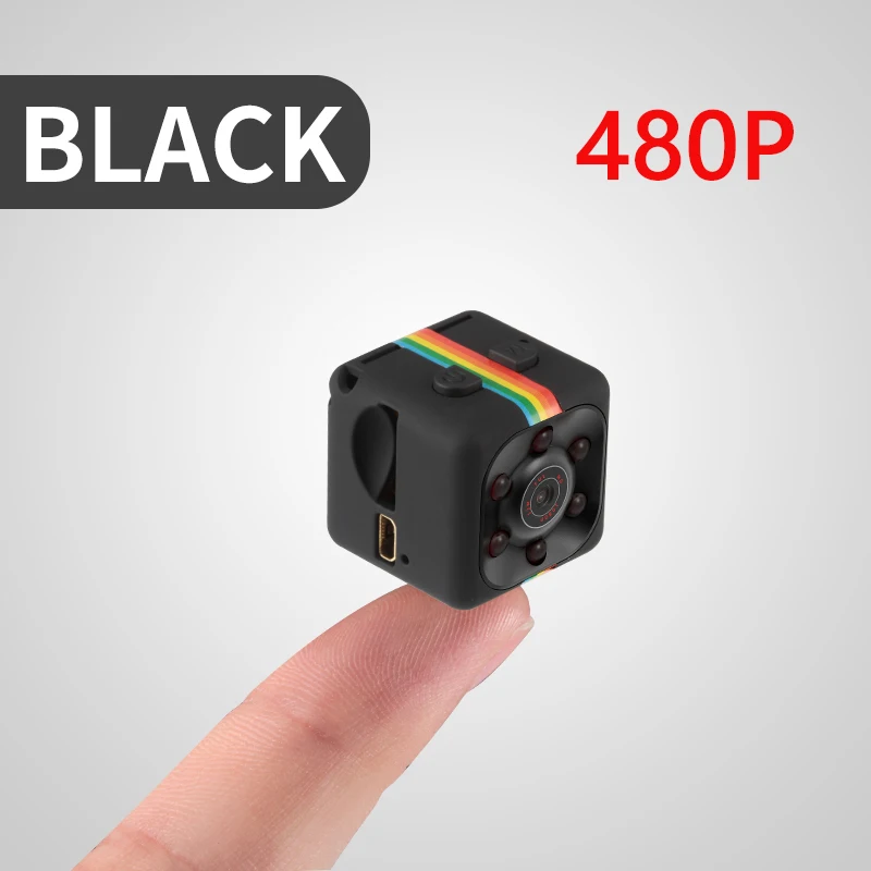 Black-480P Мини-камера SQ11 480 P/1080 P Gizli Kamera ночного видения секретная микро-камера Espia Oculta HD небольшая видеокамера с поддержкой скрытой карты TF - Цвет: Black-480P