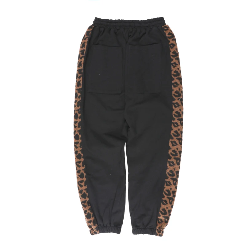 Мужские спортивные штаны для бега с леопардовым принтом в полоску сбоку