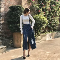 free shipping 2019 new fashion long maxi a line irregular strap skirts for women plus size 2xs 3xl high waist skirts with holes