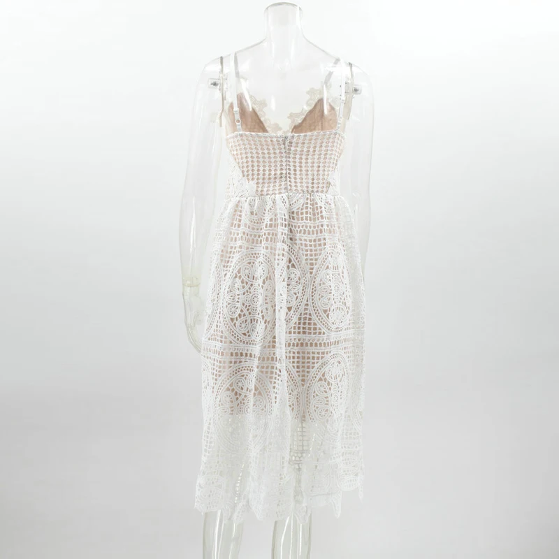 Lossky женское летнее белое длинное платье на бретелях с открытой спиной