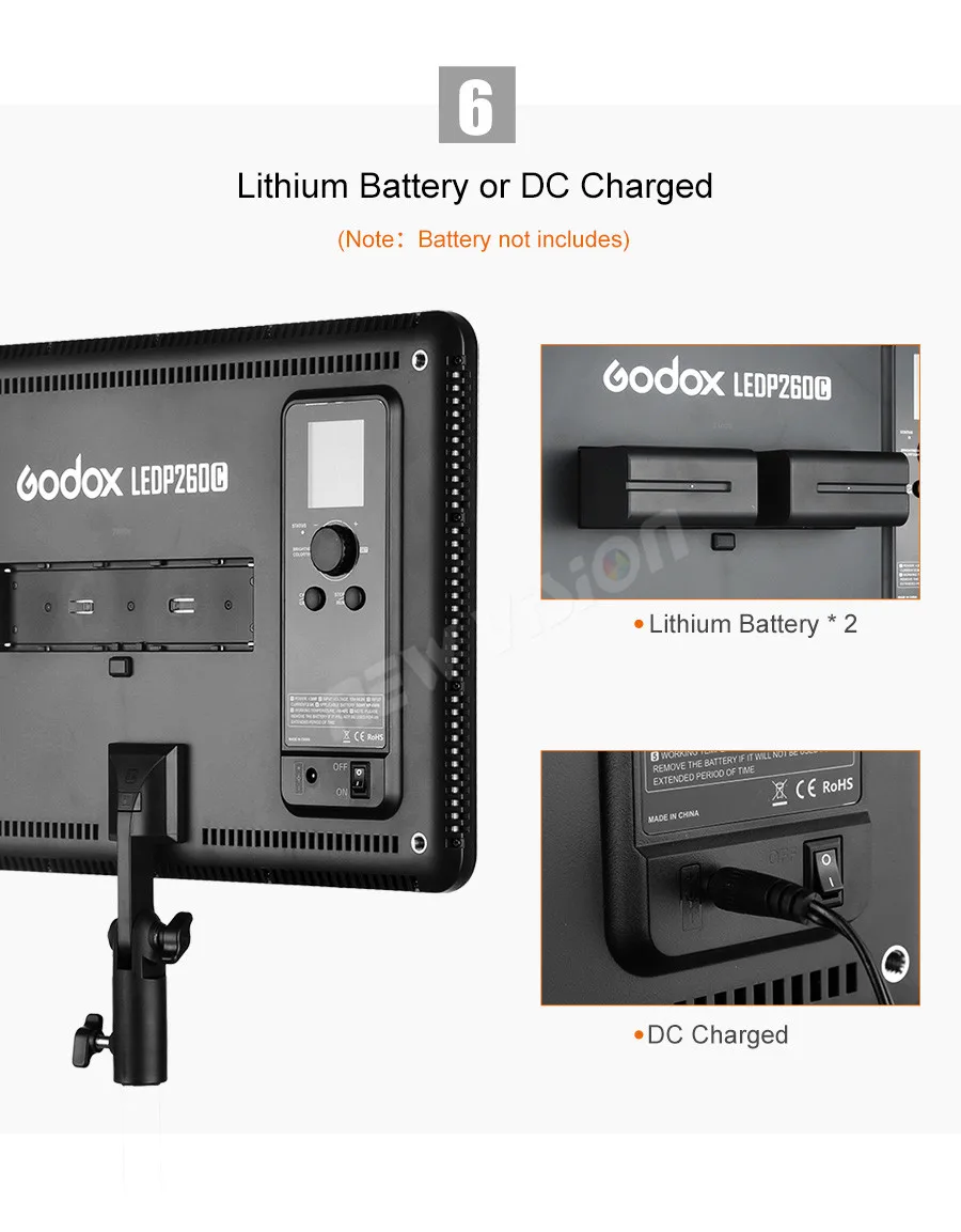 Godox светодиодный P260C ультра-тонкий 30 Вт 3300 к-5600 к светодиодный видео светильник панельная лампа для цифровой DSLR камеры студийной фотографии