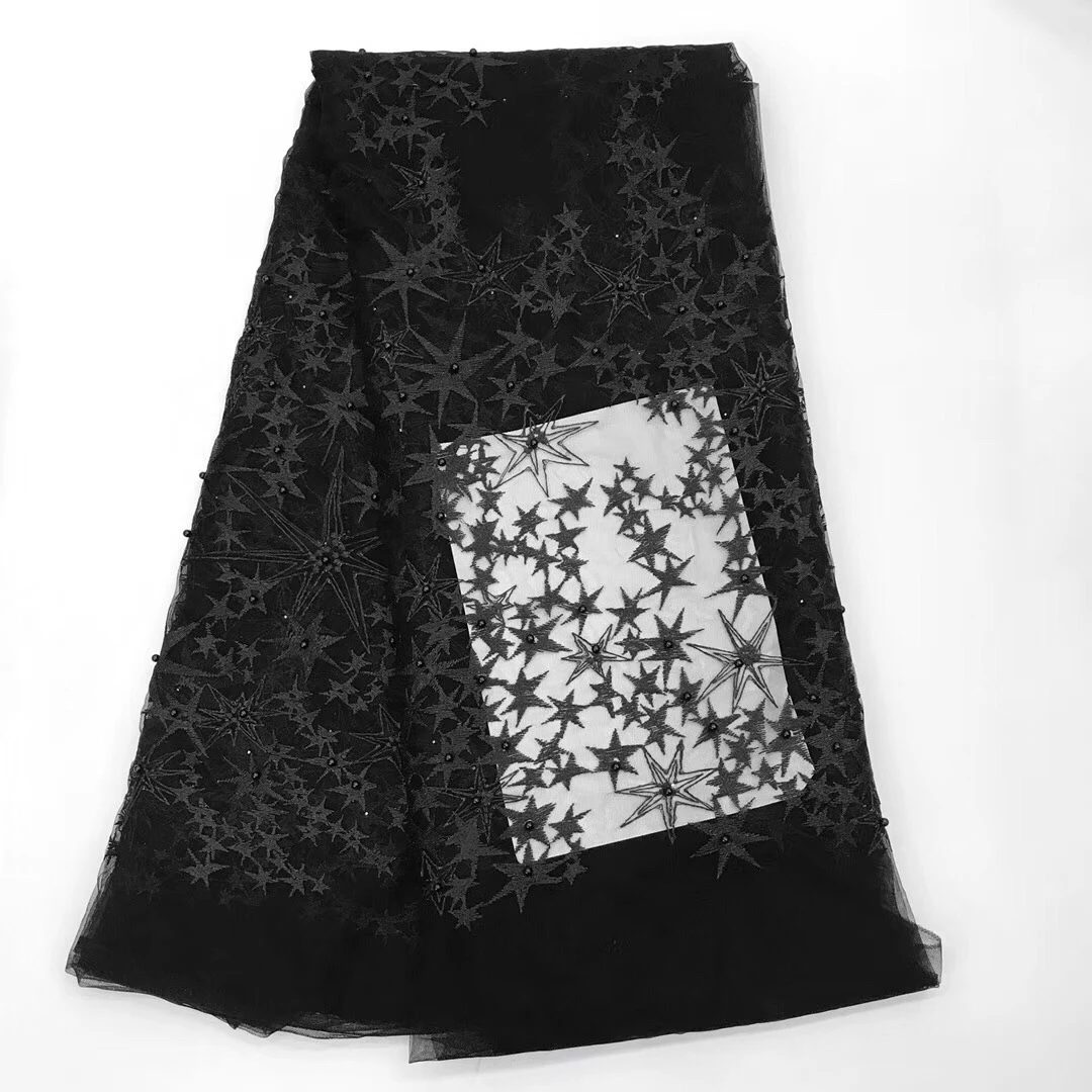 

Black White african cord lace fabric african swiss voile lace high quality fashion french lace fabric for wedding lace LR929A