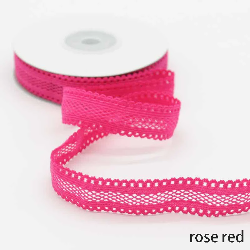 rose red Meetee 22 м 1,8 см кружево сетки полые эластичная ленточная Ткань DIY Детская резинка для волос Вышивание отделка талии полосы одежды аксессуар BD282 - Цвет: rose red